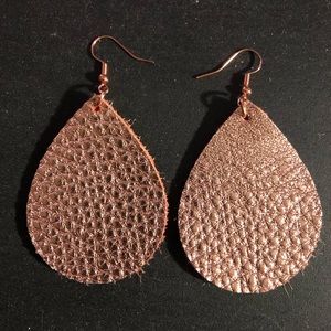 Genuine Leather Rose Shimmer Earrings